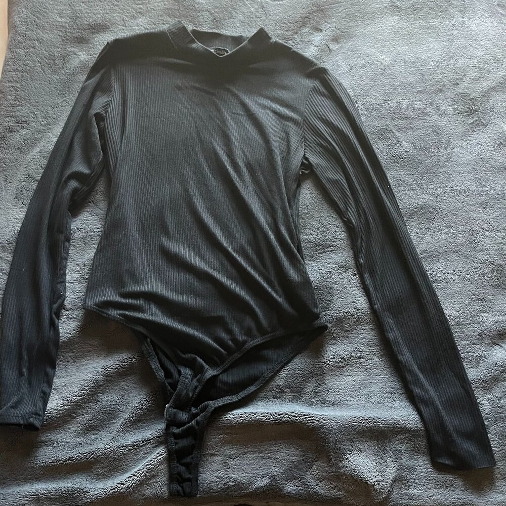 Ribbed Mock-neck Bodysuit